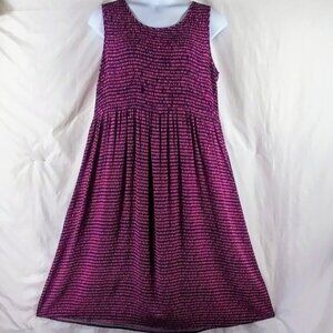 Croft & Barrow Women's Purple Sleeveless Artsy Smock Pleated Dress Plus Size 1X